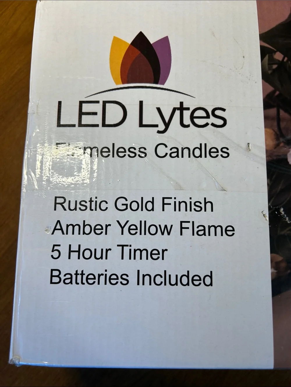 Rustic Gold Flameless LED Candle Set - Amber Yellow Flame